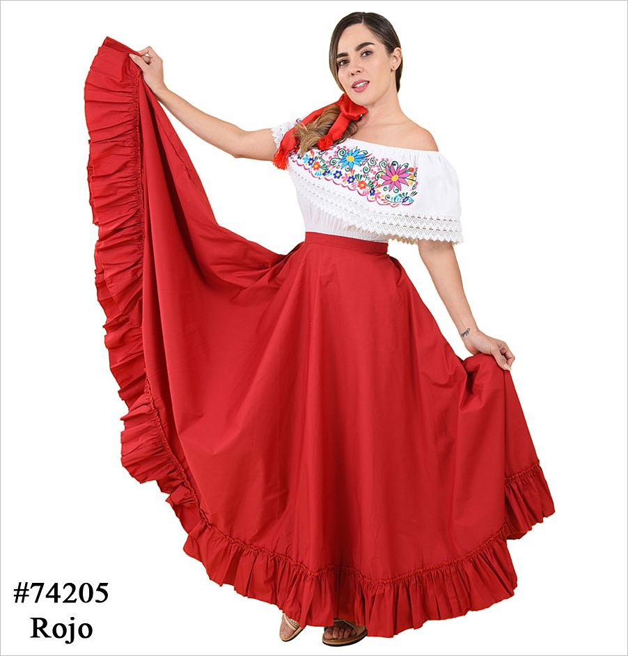 Falda de Ensayo Medio Vuelo Lisa 70-80 Roja