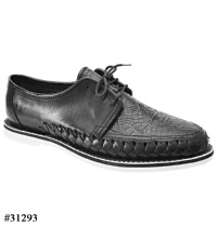 Zapato Mocasin Grabado Azteca Negro