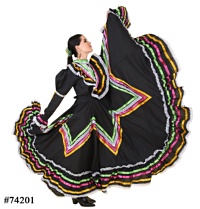 Vestido Folklorico Jalisco Profesional Negro