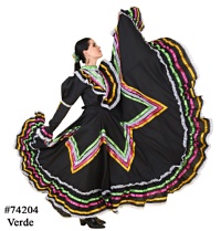 Vestido Folklorico Jalisco Profesional Verde