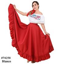 Falda de Ensayo Medio Vuelo Lisa 70-80 cm Blanco