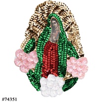 Virgen de Lentejuela Aplicacion Chica 9" 