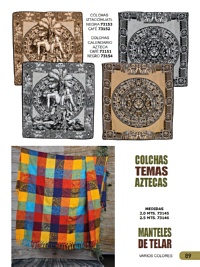 Colcha diseno Calendario Azteca Queen Size